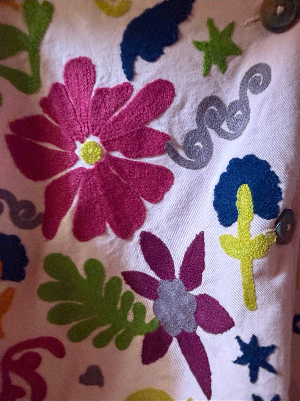 ASOS Pink Embroidered Star Button Jacket - Picture 3 of 5